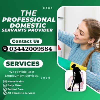 Maid /Cook/ Baby Care / Patient Care / Nurse / Kitchen Helper/ Driver