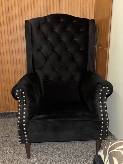 Black High Back Sofa Set