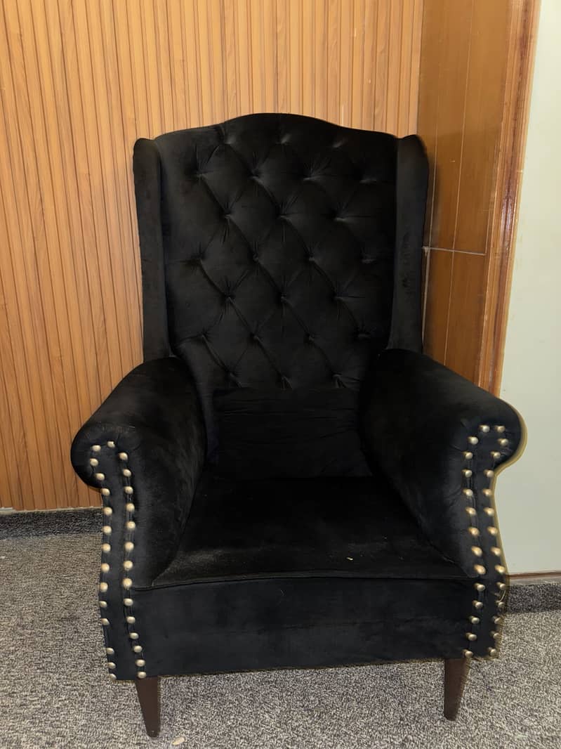 Black High Back Sofa Set 1
