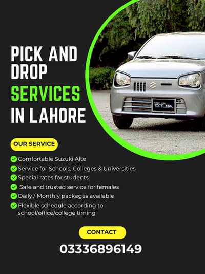 Pick & Drop Service Raiwind Road Lahore – Students/Office/Females