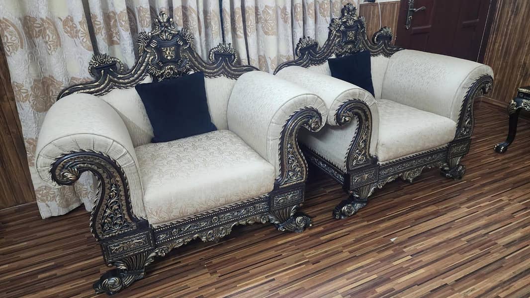 Chinioti solid wood 7 seater sofa 2