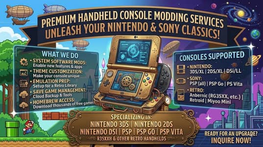 Console Mod Service – Unlock & Jailbreak 3DS, PSP, PS Vita, Retro