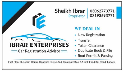 We deal in all types of vehicles registration transfer token tax