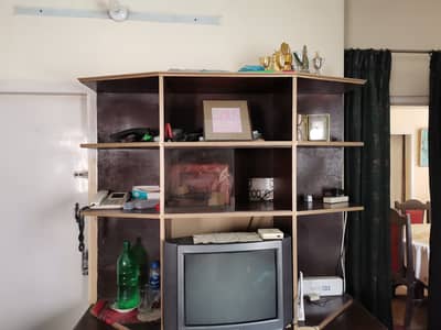 Premium Sheesham Wood Display Shelves with Drawers