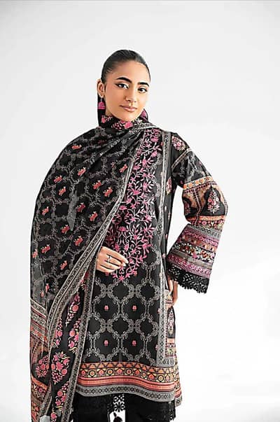 3 piece printed linen suit