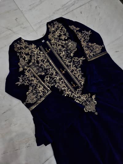 Embroidered Valvet Shirt Small Size