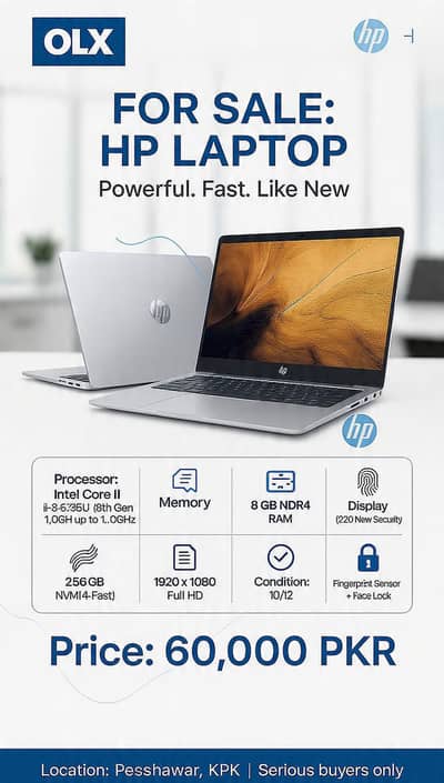 HP Core i5 8th Gen Laptop | 8GB RAM | 256GB SSD