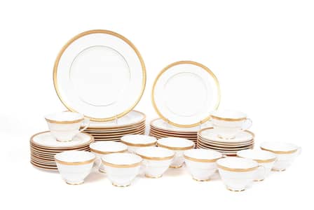 61 piece gold plated dinner set Royal Doulton made in UK New