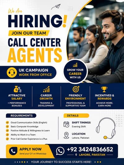 Hiring Call Center Agents – Lahore