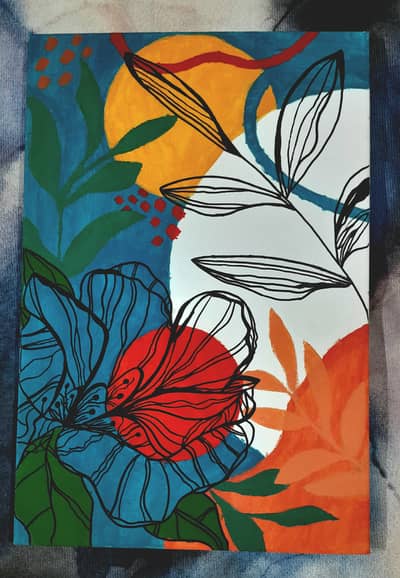 Original Hand-Painted Botanical Canvas