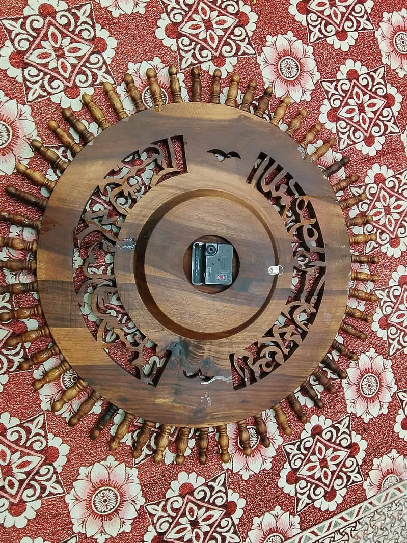 خوبصورت لکڑی کی اسلامی وال کلاک 1