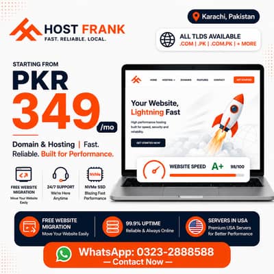 Domain Hosting + Website Development Karachi | WordPress & Graphics