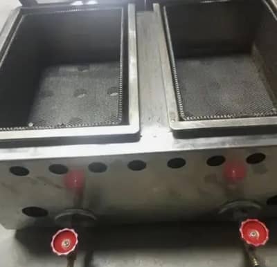 4+4 liter gas fryer