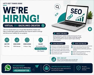 We’re Hiring – Virtual SEO Backlinks Creator