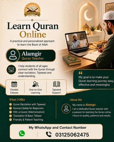 Assalam. o. alaikum I am online quran teacher
