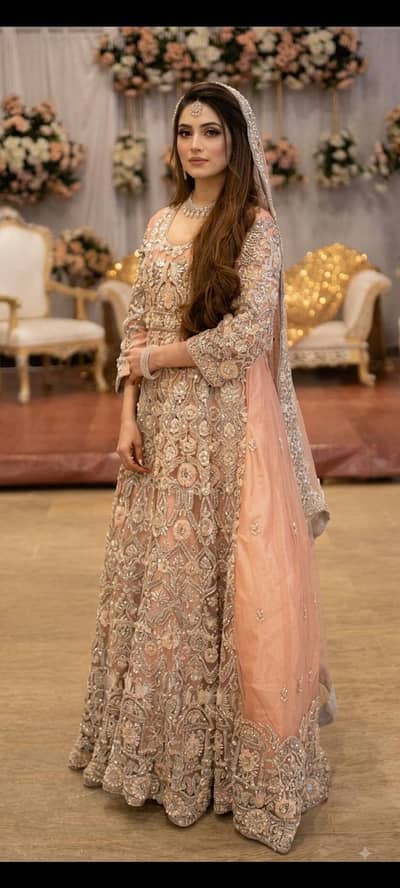 Walima bridal maxi peachy pink