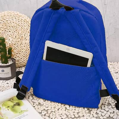 Blue cat embroidered oxfort backpack for girls.       , 16 x12