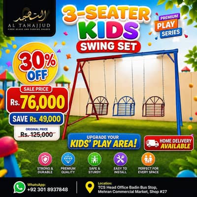 Premium 3 Seater Kids Swing Set Strong and Durable