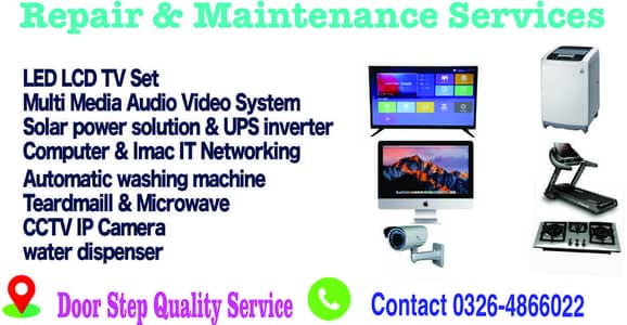Led /Lcd /TV/IMac/PC/Wifi/Automatic washing machine/CCTV/UPS inverter