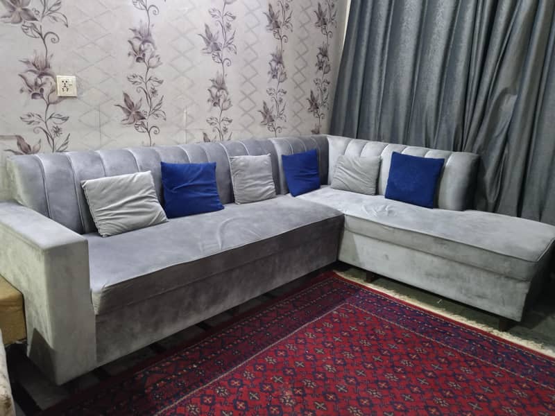 L shape sofa almost new 1