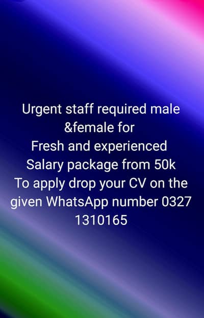 Required staff for Hr department