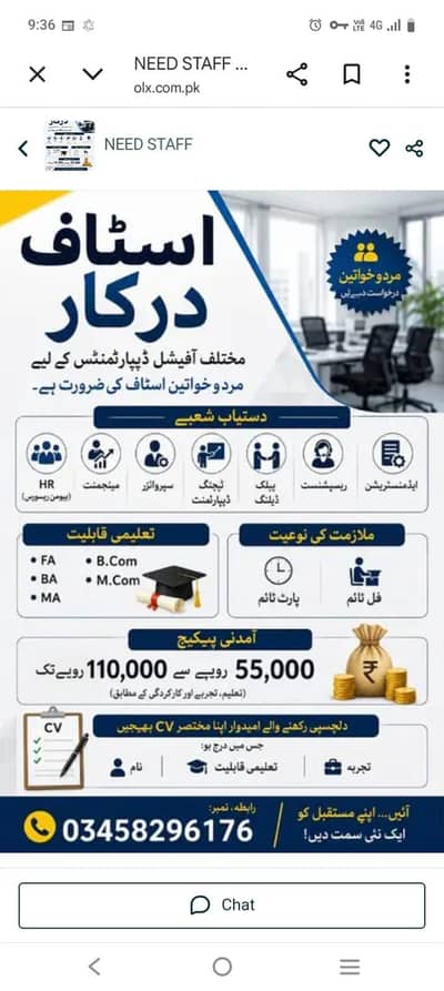 staff required male and female