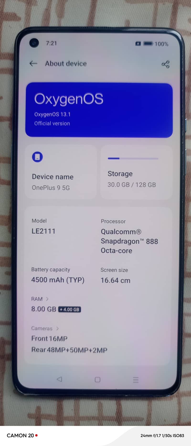 One plus 9 5G 0