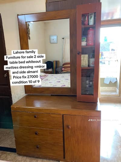 king size bed without mattress saitable dressing plus mirror almari