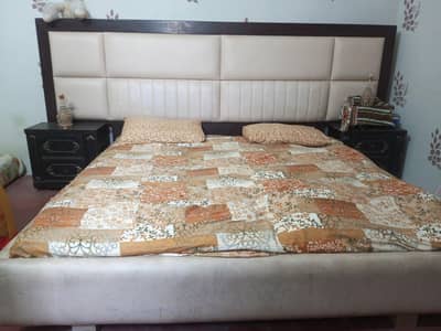 king size double bad with side table without matters