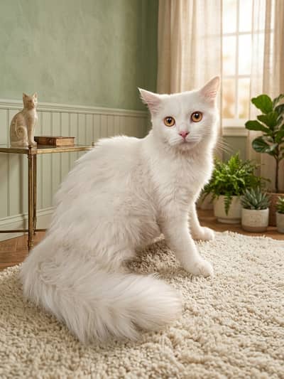White Persian Pregant female cat for sale