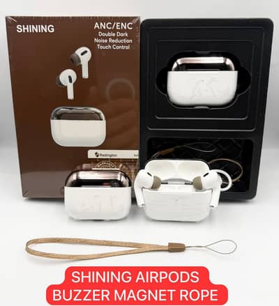 shining airpods with buzzer magnet rope
