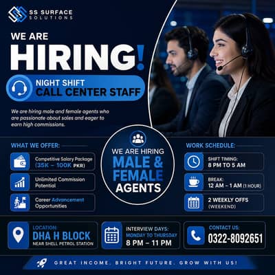 Call Center Jobs | Male & Female Staff | Jobs in Lahore