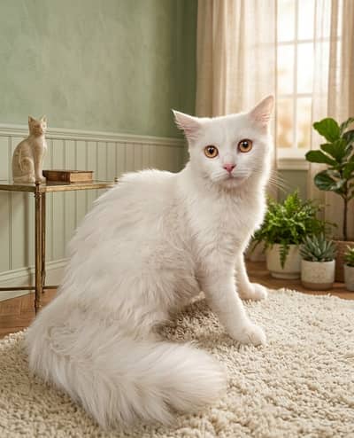 White Persian Pregant female cat for sale