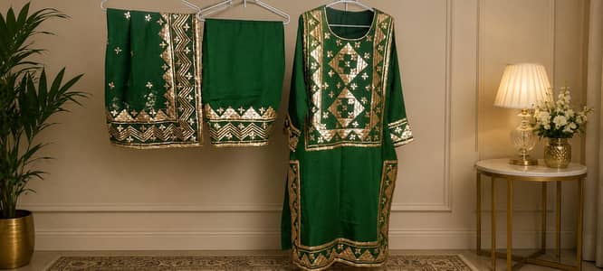 Gota embellished lady suit