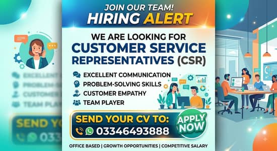  URGENT HIRING – CUSTOMER SERVICE REPRESENTATIVE (CSR)