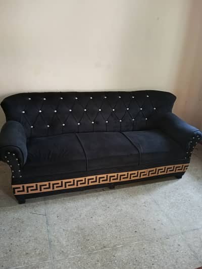 5 seater luxury blue velvet sofa set