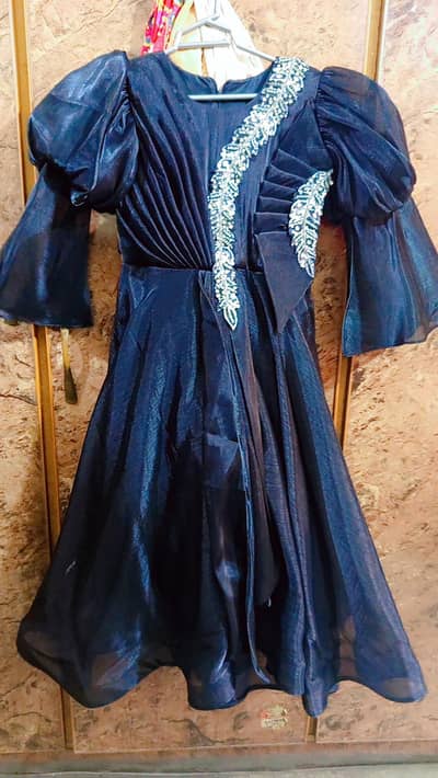 Black frock beautiful with silver embroidery