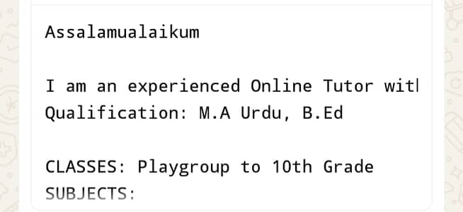Online tutor