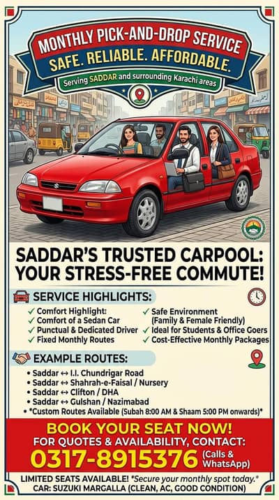 Pick and Drop Car pool service available