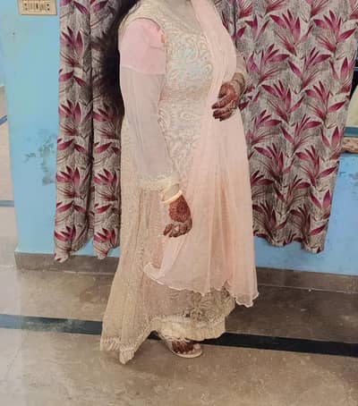 peach colour party wear dress