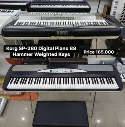 Korg Sp-280 Digital Piano 88 Hammer Weighted keys /Keyboard/Guitar/Amp