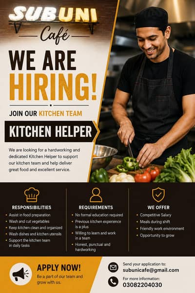 Job kitchen Helper