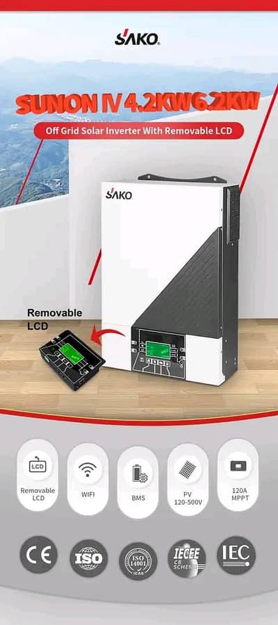 sako 6.2kw sunon iv hybrid solar inverter dual output BMS