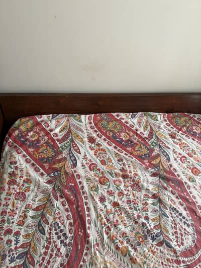 A wooden bed