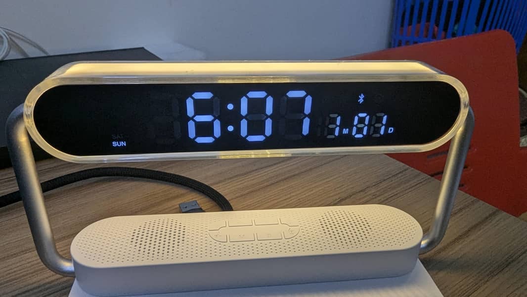 Multi-function Bluetooth Speaker, Lamp, Alarm Clock, Wireless Charging 6