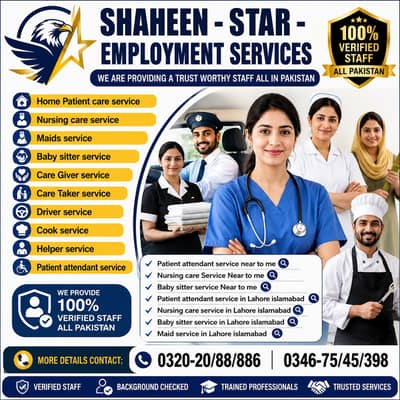 Nurse / Patient Attendant /Care Taker /Baby sitter /Nanny /Maids
