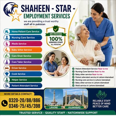 House maids, Maid, Baby Sitter, Chef, Home Cook, Patient Care, Driver