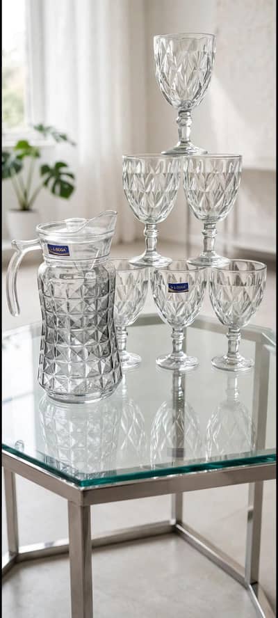 Delisoga  diamond cut crystal glass set