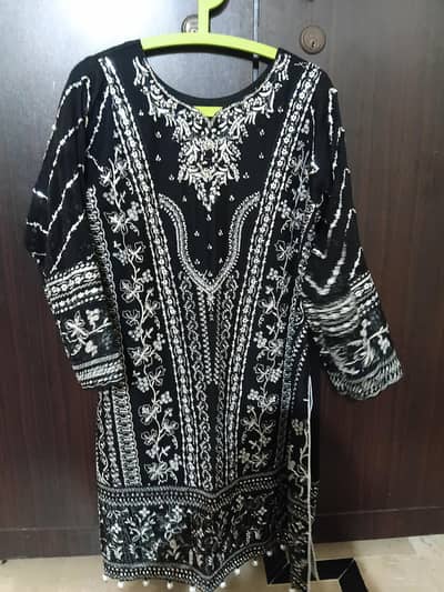 BLACK EMBROIDED SEQUENCE RTW 3 PEICE