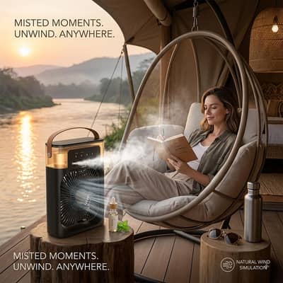 Stay Cool Anywhere! Compact 1200ml Mist Cooler with Remote Control 